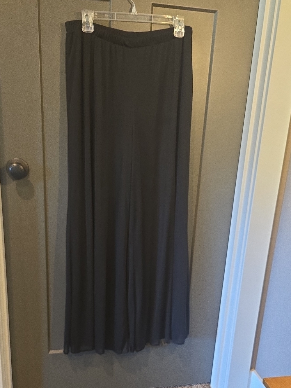 dressbarn Collection Black Elastic Waist Palazzo Pants